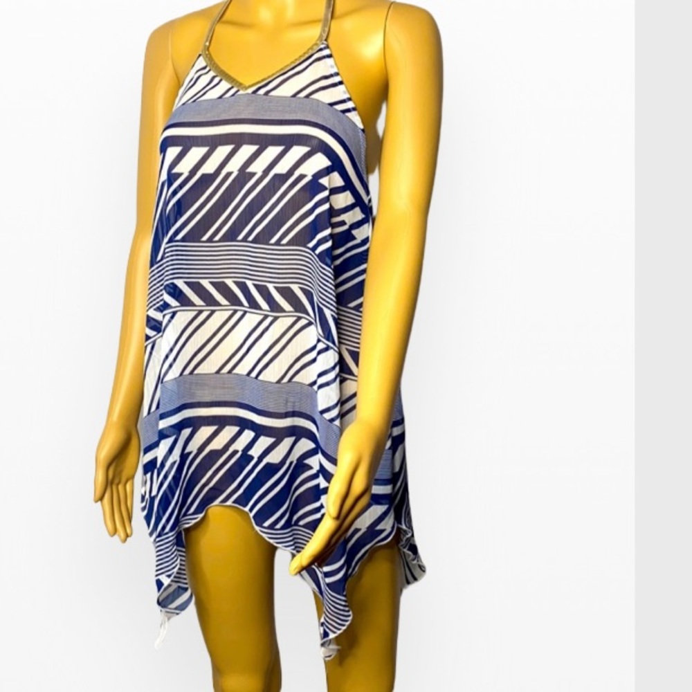 Tommy Bahama White/ BlueStaples gold string Tunic